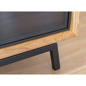 TV stolek 2.1 střední sklo, dub, barva přírodní dub, kolekce Modern Loft Modern loft TV stolky a komody PLMOL08S