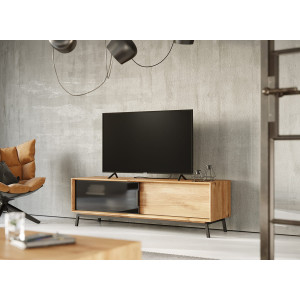 TV stolek velký sklo, dub, barva přírodní dub, kolekce Modern Loft Modern loft TV stolky a komody PLMOL07S