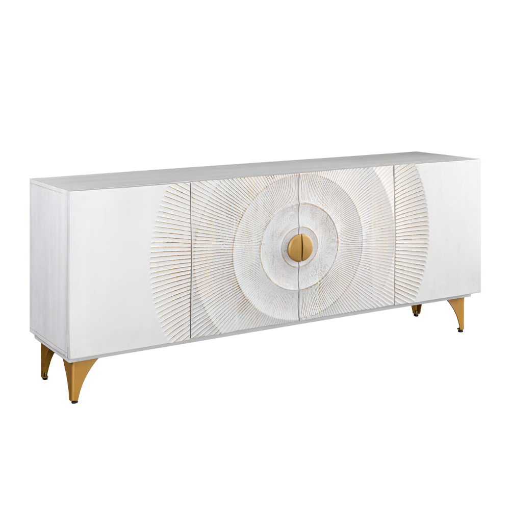 Dřevěná komoda White Golden Sunset 177cm mango Black Místnosti 45642