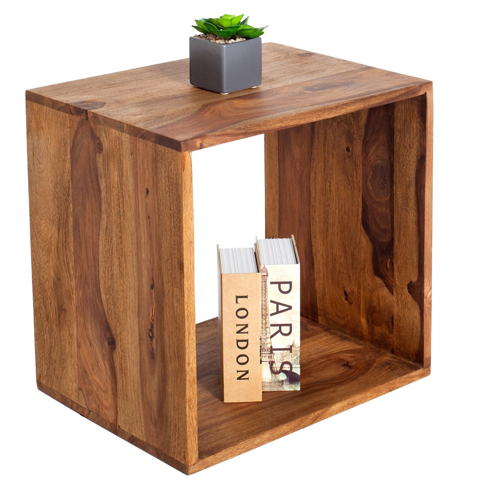 Set 2 regálů Makassar 43 cm masiv sheesham Makassar Odkládací stolky 35862