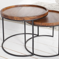 2Set Odkládací stolek Makassar Blend masiv akácie Makassar Odkládací stolky 36743