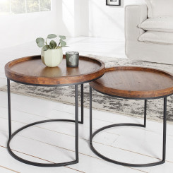 2Set Odkládací stolek Makassar Blend masiv akácie Makassar Odkládací stolky 36743