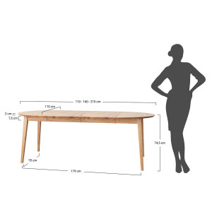 Stůl rozkládací dubový kulatý Orbetello 110 cm do 210 cm Simona Jídelní stoly KULSR110_2X50