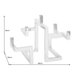 Svícen ABSTRACT 50 CM stříbrný  Doplňky a dekorace 44886