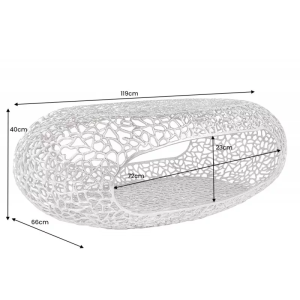 Konferenční stolek LEAF II 120 stříbrný  Konferenční stolky 44148