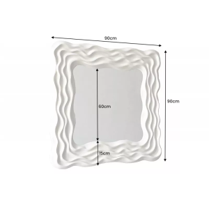 Nástěnné zrcadlo WAVE 90 CM - šedo-béžová  Zrcadla 43871