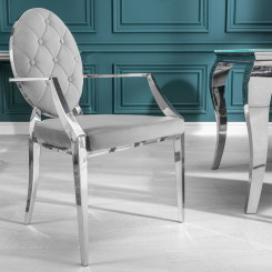 Židle Modern Barock - Šedá s opěradli Baroque Jídelní židle MH383430
