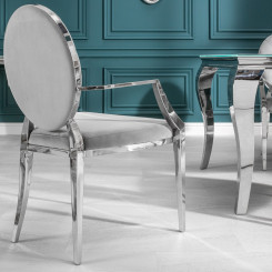 Židle Modern Barock - Šedá s opěradli Baroque Jídelní židle MH383430
