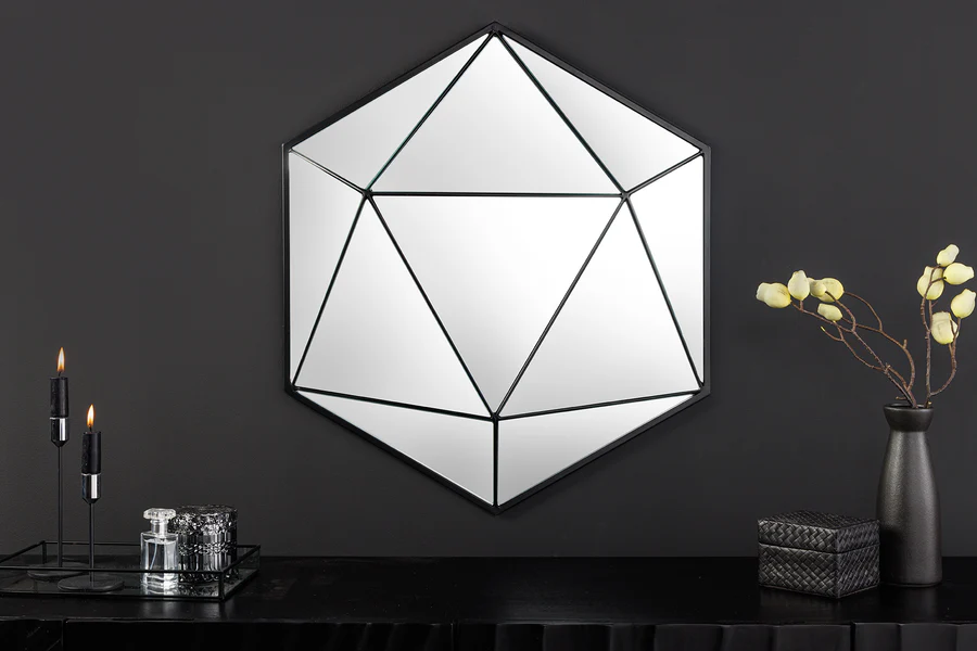 Nástěnné zrcadlo DIAMOND 60 CM černé  Doplňky a dekorace 43824