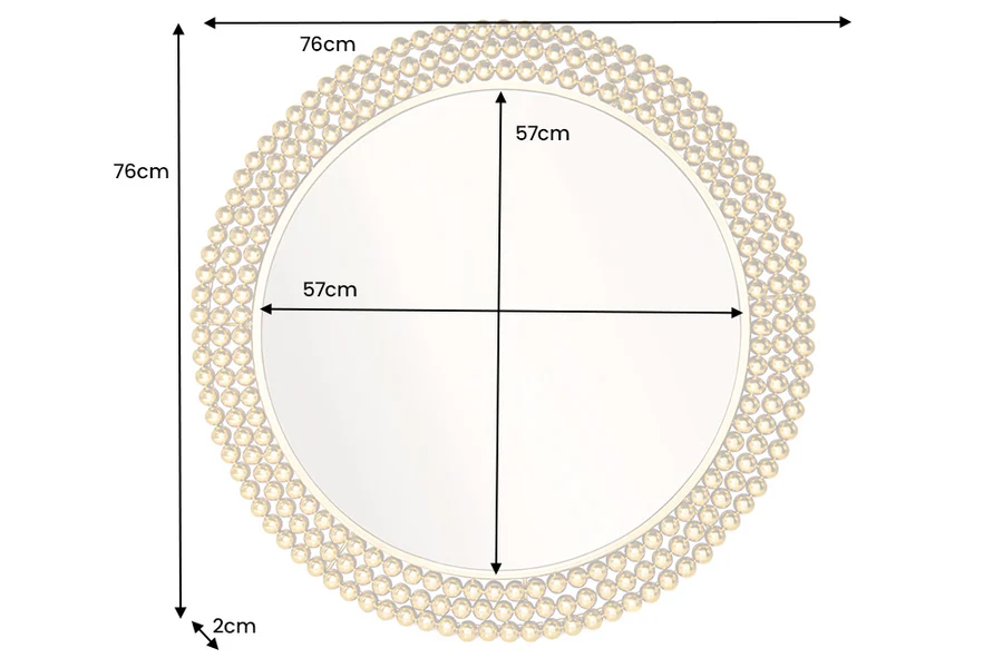 Nástěnné zrcadlo PEARLS 75 CM zlaté kov  Zrcadla 43821