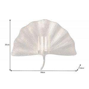 Nástěnný svícen GINKGO LEAF 43 CM stříbrný  Doplňky a dekorace 41782