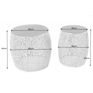 2SET konferenční stolek LEAF 40 CM stříbrný  Konferenční stolky 43226