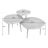 3SET konferenční stolek ORGANIC 57/50/39 CM zlatý  Nábytek 42247