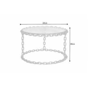 Konferenční stolek CHAIN 65 CM stříbrný  Komody 42235