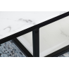 Konferenční stolek ELEGANCE BLACK 90 CM bílý mramorový vzhled  Nábytek 42174