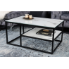 Konferenční stolek ELEGANCE BLACK 90 CM bílý mramorový vzhled  Nábytek 42174