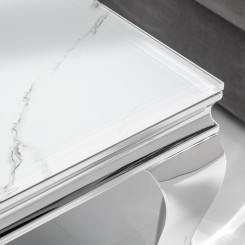 Konferenční stolek MODERN BAROCCO 100 CM SILVER mramorový vzhled  Konferenční stolky 39998