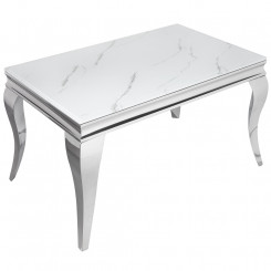 Konferenční stolek MODERN BAROCCO 100 CM SILVER mramorový vzhled  Konferenční stolky 39998