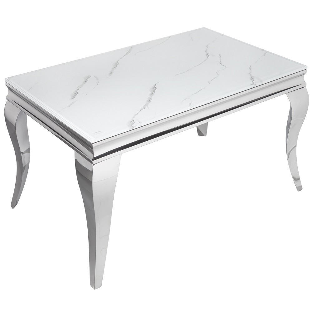 Konferenční stolek MODERN BAROCCO 100 CM SILVER mramorový vzhled  Konferenční stolky 39998