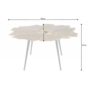 Konferenční stolek GINKGO LEAFS 95 CM zlatý  Komody 42033