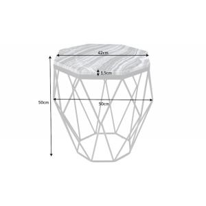 Odkládací stolek DIAMOND NOBLES 50 CM šedý mramor  Konferenční stolky 41858