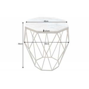 Odkládací stolek DIAMOND NOBLES 50 CM bílý mramor  Konferenční stolky 41856