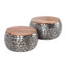 2SET konferenční stolek STONE MOSAIC 65 CM stříbrný  Konferenční stolky 41433