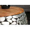 2SET konferenční stolek STONE MOSAIC 65 CM stříbrný  Konferenční stolky 41433