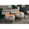 2SET konferenční stolek STONE MOSAIC 65 CM stříbrný  Konferenční stolky 41433