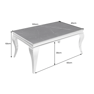 Konferenční stolek MODERN BAROCCO 100 CM chrom slinutý kámen  Konferenční stolky 44368