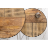 2SET konferenční stolky kulaté VIENNA LOUNGE masiv mango/ratan  Nábytek 40135