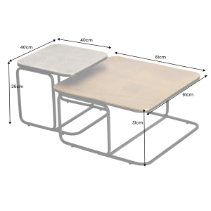 2SET konferenční stolek ABSTRACT 60 CM zlatý stříbrný  Konferenční stolky 43515