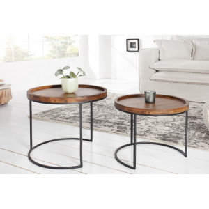 2Set Odkládací stolek Makassar Blend masiv akácie Makassar Odkládací stolky 36743