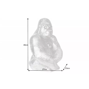 Soška GORILA 43 CM stříbrná  Domů 43195