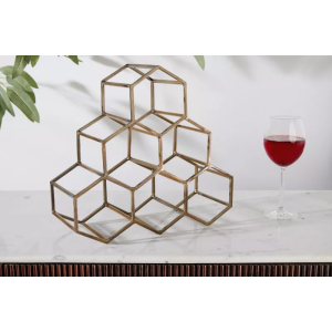 Stojan na láhve HONEYCOMB 35 CM zlatý  Doplňky a dekorace 43192