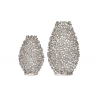 2SET váza ABSTRACT LEAF 40/30 CM stříbrná  Doplňky a dekorace 43189