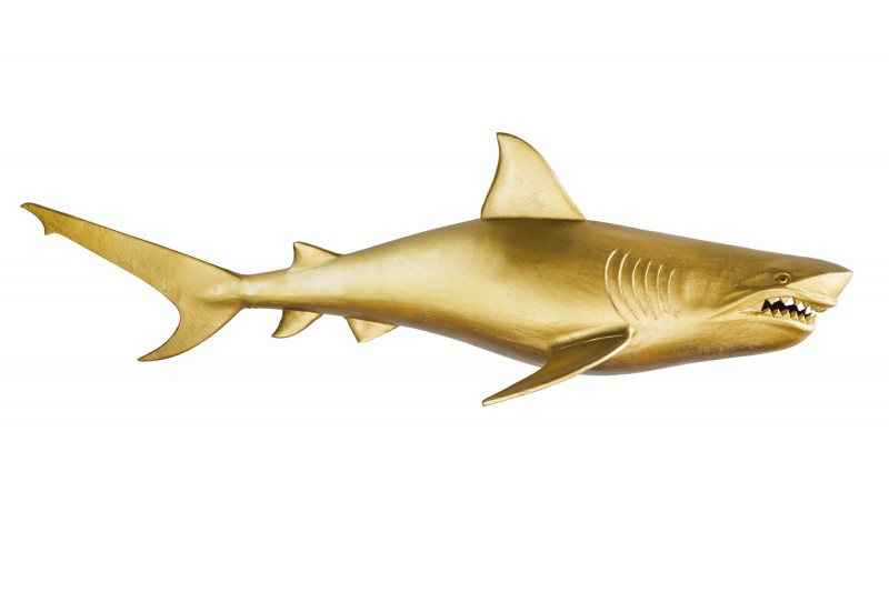 Nástěnná dekorace SHARK GOLD 105 CM pravá  Doplňky a dekorace 43046