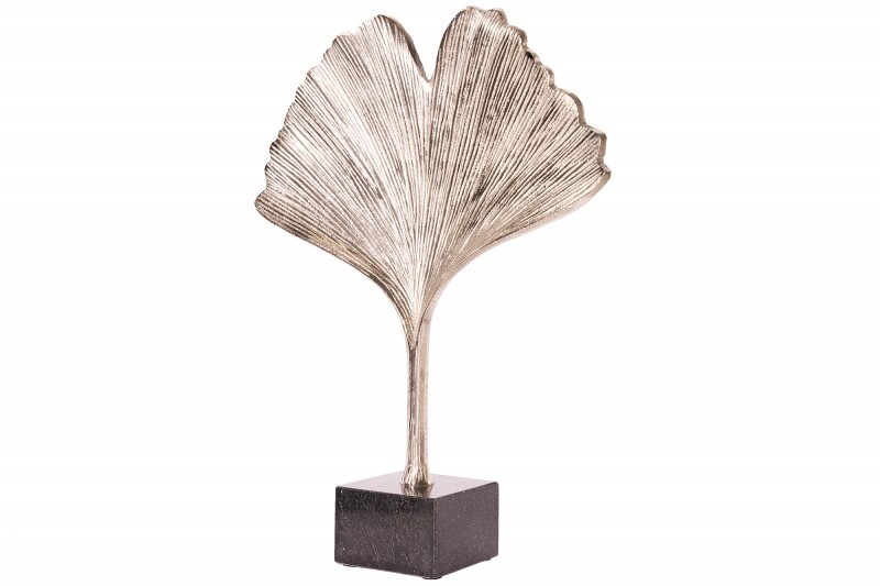 Skulptura GINKGO LEAF 34 CM stříbrná  Doplňky a dekorace 41786