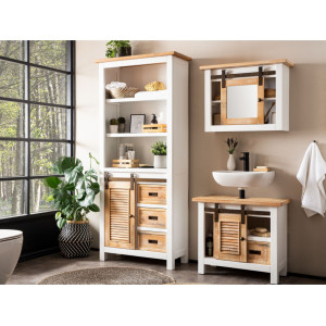 Dřevěná zrcadlová skříňka masiv Caprera  Koupelnové skříňky A2259W