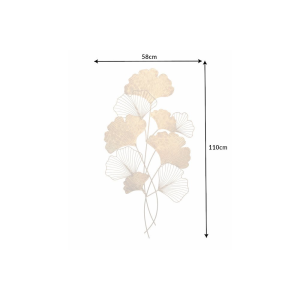 Nástěnná dekorace GINKGO 110 CM zlatá  Doplňky a dekorace 41272