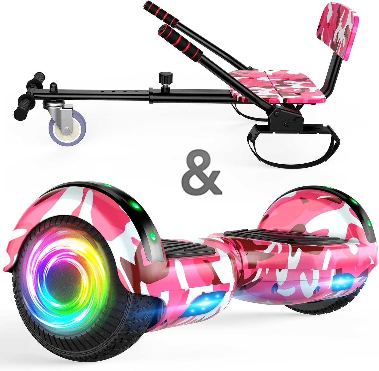 SISIGAD Hoverboard Hoverkart s LED světly a Bluetooth  Elektrické koloběžky 0638457107265