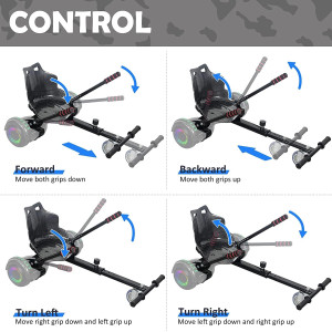SISIGAD Hoverboard Hoverkart Černá karbon  Elektrické koloběžky 0638457107288