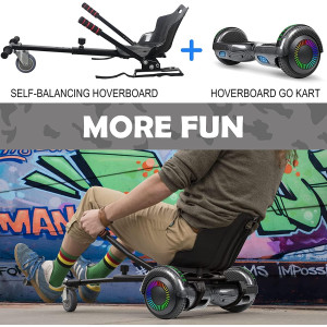 SISIGAD Hoverboard Hoverkart Černá karbon  Elektrické koloběžky 0638457107288