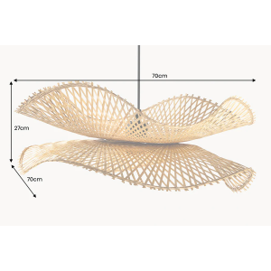 Stropní svítidlo ORGANIC LIVING 70 CM přírodní bambus dvojitý vějíř  Doplňky a dekorace 44523