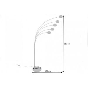 Stojací lampa FIVE LIGHTS 210 CM černo-zlatá  Doplňky a dekorace 22967