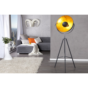 Stojací lampa BIG STUDIO 160 CM černo-zlatá  Doplňky a dekorace 18692