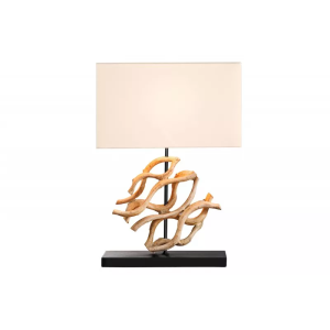 Stolní lampa WAVE 60 CM bílá masiv teak  Doplňky a dekorace 43932