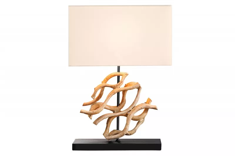 Stolní lampa WAVE 60 CM bílá masiv teak  Doplňky a dekorace 43932