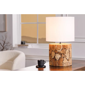 Stolní lampa PURE NATUR 45 CM bílá masiv železné dřevo  Doplňky a dekorace 43930