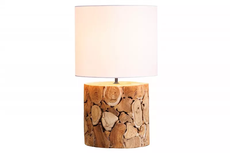 Stolní lampa PURE NATUR 45 CM bílá masiv železné dřevo  Doplňky a dekorace 43930